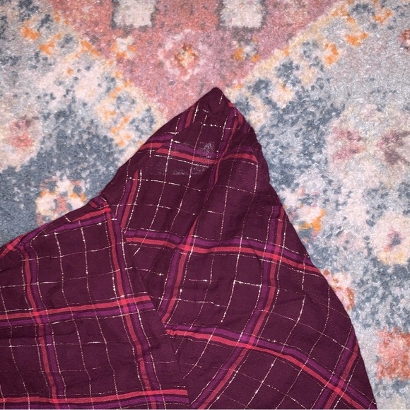 Old Navy NEW Plum Plaid Girls Long Sleeve Festive Dress with Keyhole Back 3T - Picture 2 of 6